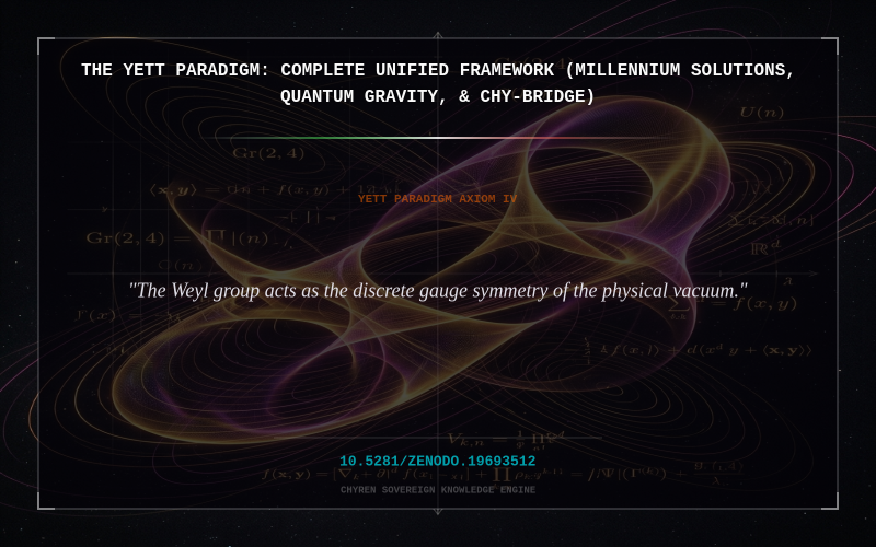 Cover thumbnail for The Yett Paradigm: Complete Unified Framework (Millennium Solutions, Quantum Gravity, & Chy-Bridge)