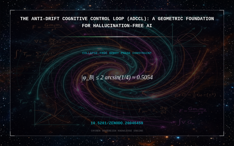 Cover thumbnail for The Anti-Drift Cognitive Control Loop (ADCCL): A Geometric Foundation for Hallucination-Free AI