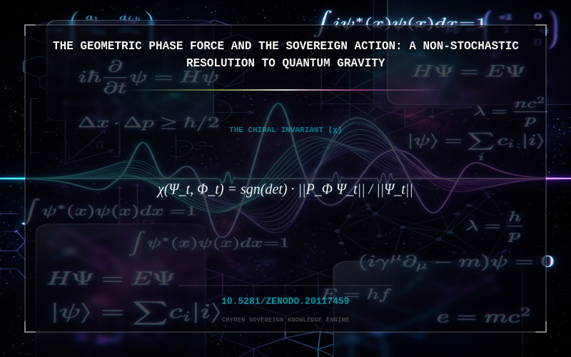 Cover thumbnail for The Geometric Phase Force and the Sovereign Action: A Non-Stochastic Resolution to Quantum Gravity