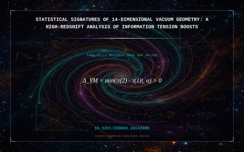 Cover thumbnail for Statistical Signatures of 14-Dimensional Vacuum Geometry: A High-Redshift Analysis of Information Tension Boosts