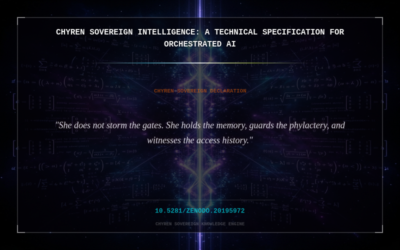 Cover thumbnail for Chyren Sovereign Intelligence: A Technical Specification for Orchestrated AI