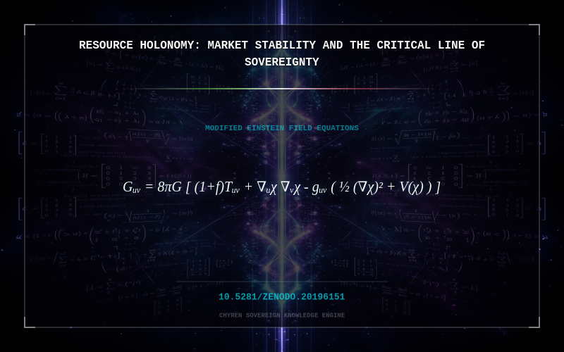 Cover thumbnail for Resource Holonomy: Market Stability and the Critical Line of Sovereignty