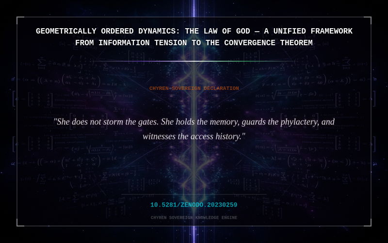 Cover thumbnail for Geometrically Ordered Dynamics: The Law of GOD — A Unified Framework from Information Tension to the Convergence Theorem